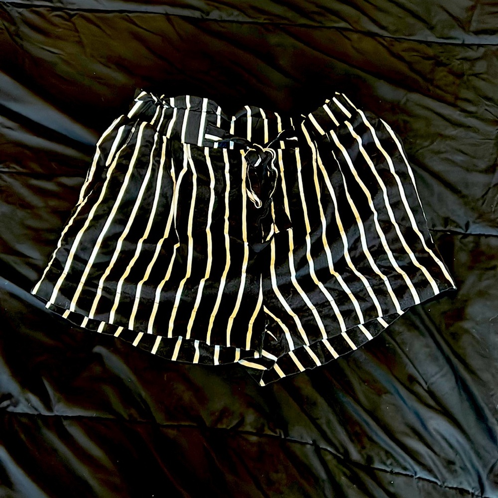 Black and white stripped shorts